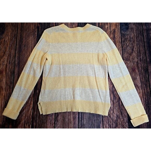 Gap Wool Blend Sweater Pullover Striped Yellow Long Sleeve Lightweight Women's M - Picture 1 of 13